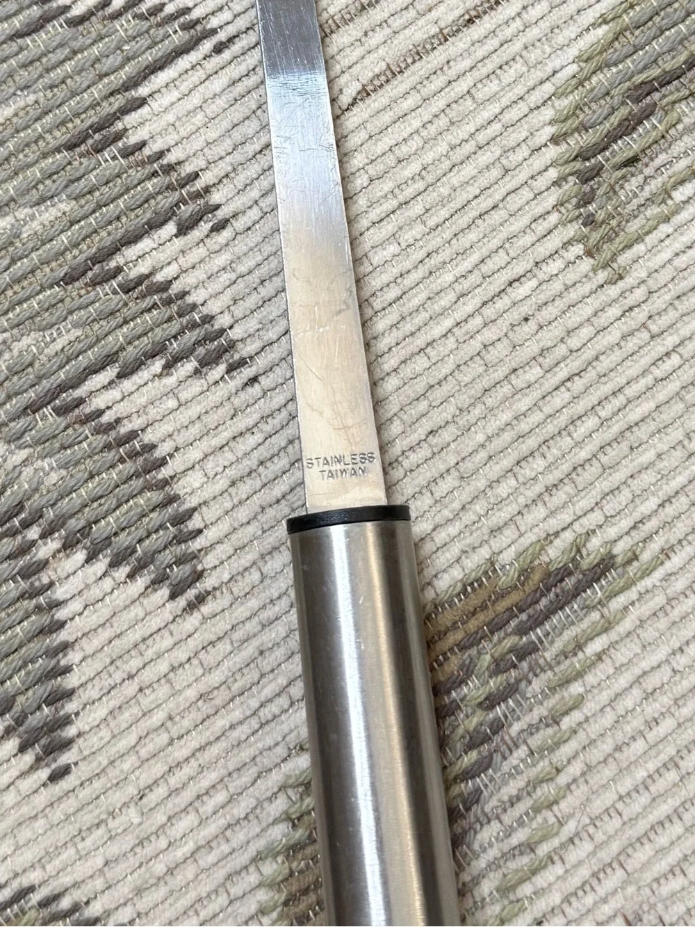 Vintage Spatula Wide Slotted Kitchen Cooking Utensil Black Stainless Taiwan